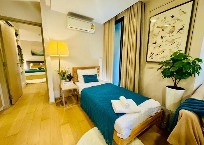 Cozy Spacious 1br 2bed Gardenview 500m Bts Thonglo, Samitivej, Skv49, Rooftop Pool, Fast 500mbps Wifi Apartment